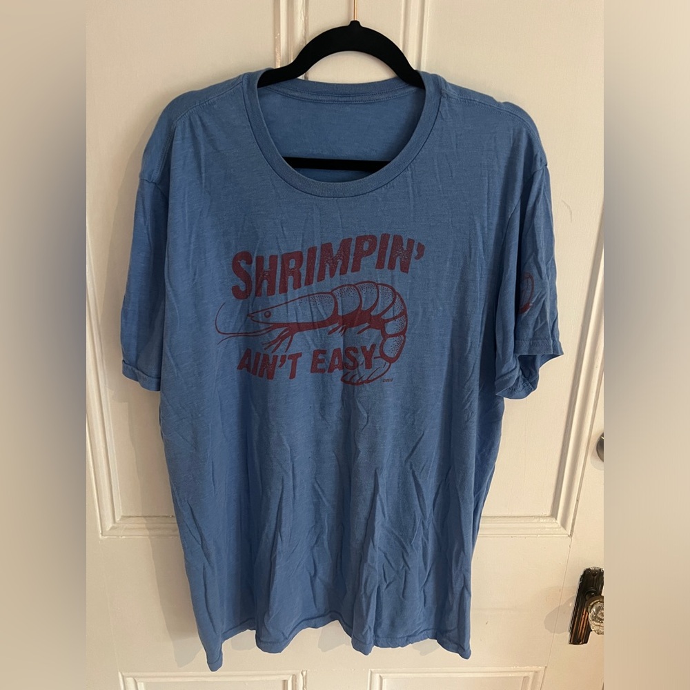 Blue Graphic T-Shirt - Shrimpin' Ain't Easy